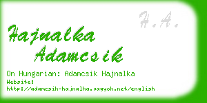 hajnalka adamcsik business card